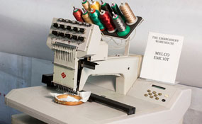 ID# 1211 1997 Melco EMC-10T  Single Head commercial embroidery machine http://www.TheEmbroideryWarehouse.com