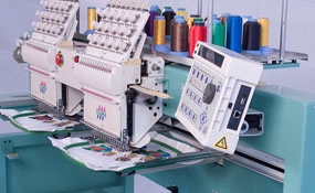 ID#1291 - Tajima TMFX-1502 Commercial Embroidery Machine.  Year 2001 : 2 : 15 - www.TheEmbroideryWarehouse.com