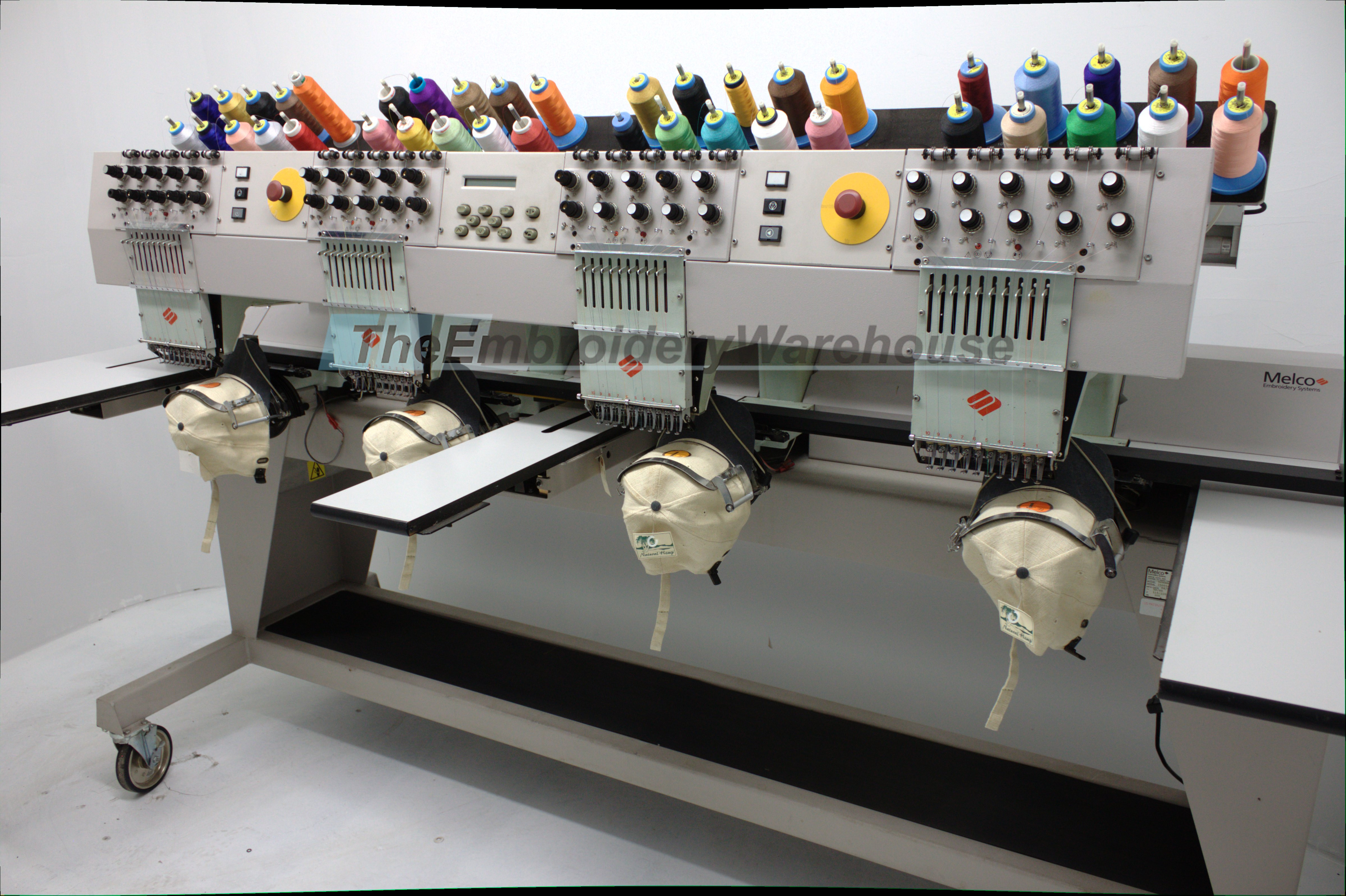 ID#1318 - Melco EMC 10/4T Commercial Embroidery Machine.  Year  Heads: 4 Needles: 10 - www.TheEmbroideryWarehouse.com