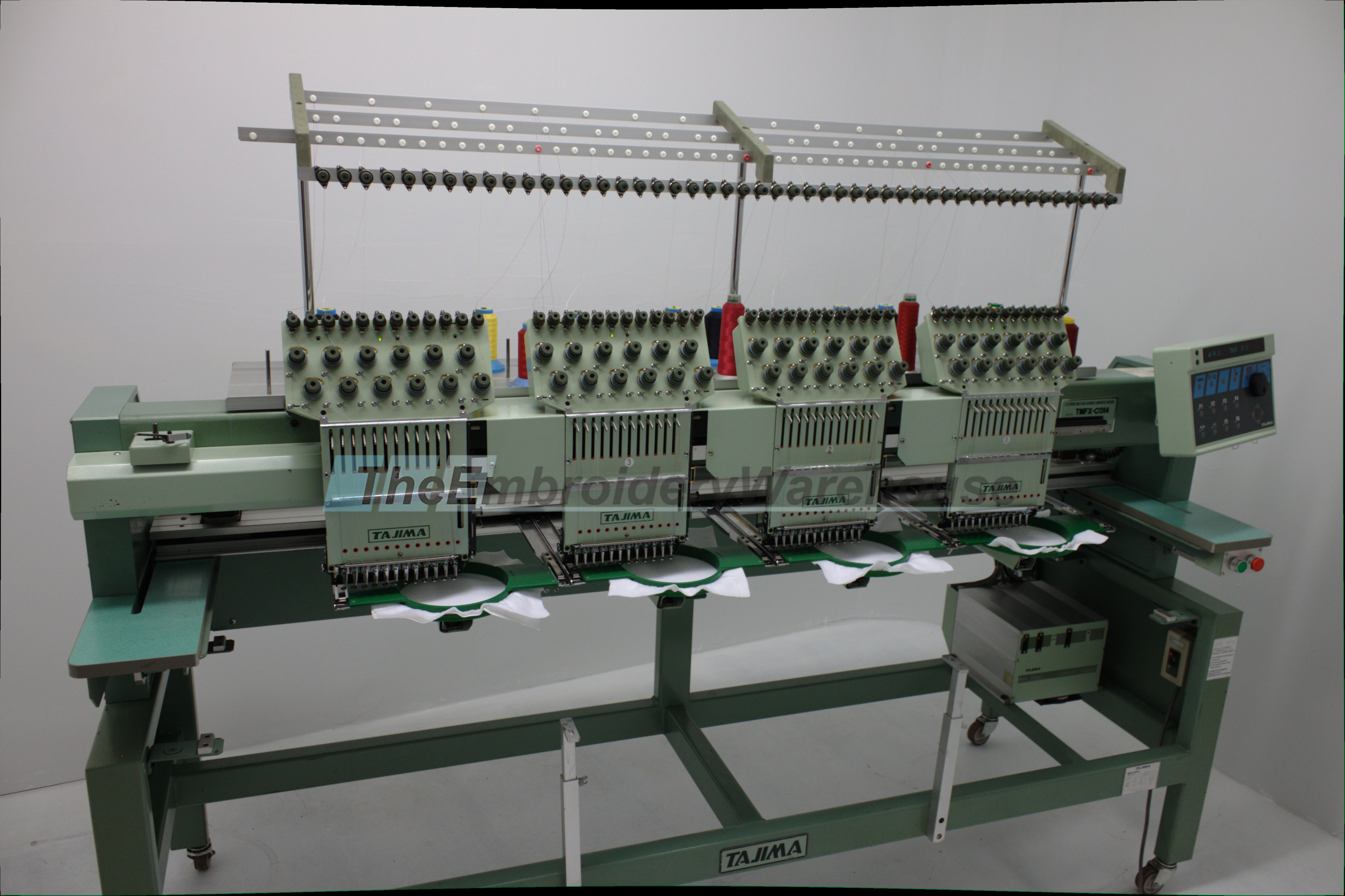 ID#1371 - Tajima TMFX C1204 Commercial Embroidery Machine.  Year 1993 : 4 : 12 - www.TheEmbroideryWarehouse.com