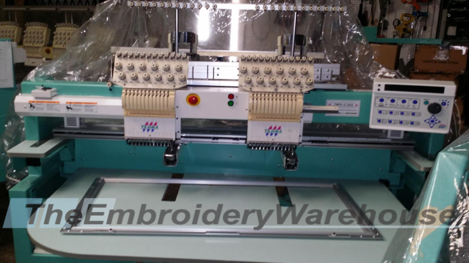 ID#1393 - Tajima TMFX-C1202 Commercial Embroidery Machine.  Year 1996 : 2 : 12 - www.TheEmbroideryWarehouse.com