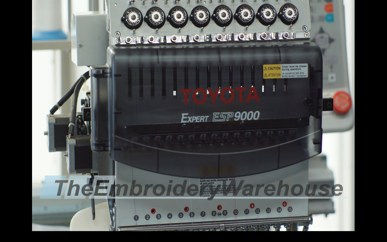 ID#1416 - Toyota Expert 9000 Commercial Embroidery Machine.  Year  : 1 : 15 - www.TheEmbroideryWarehouse.com