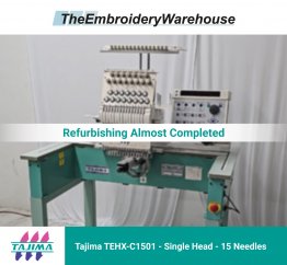 Tajima TEHX-C1501, single-head, 15-needle, commercial embroidery machine