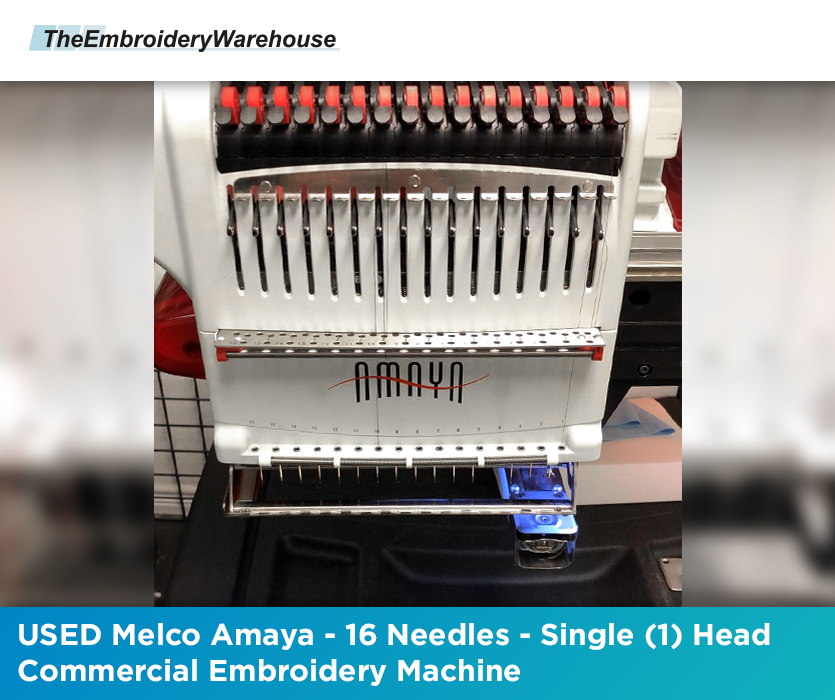 USED Melco Amaya 16 Needles Single (1) Head Commercial Embroidery