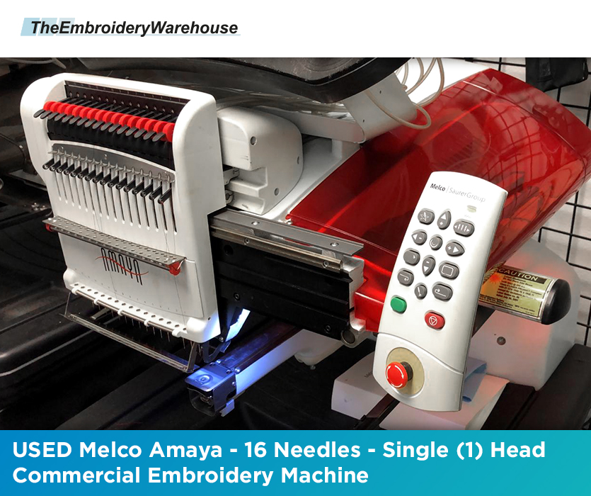 USED Melco Amaya 16 Needles Single (1) Head Commercial Embroidery