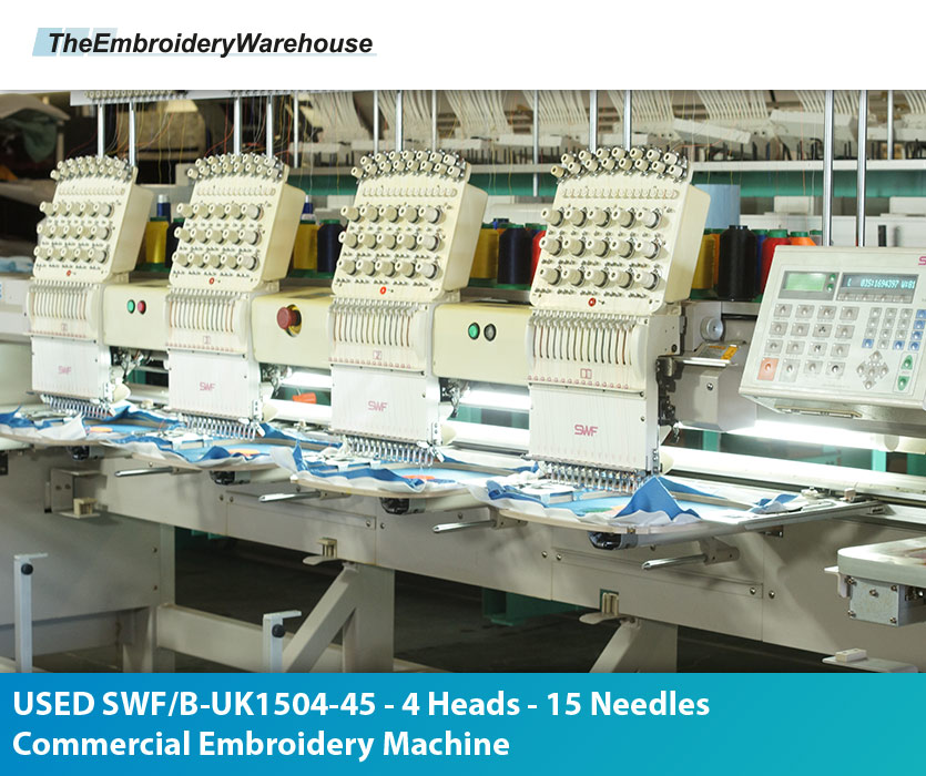 swf 15 needle embroidery machine bearly used