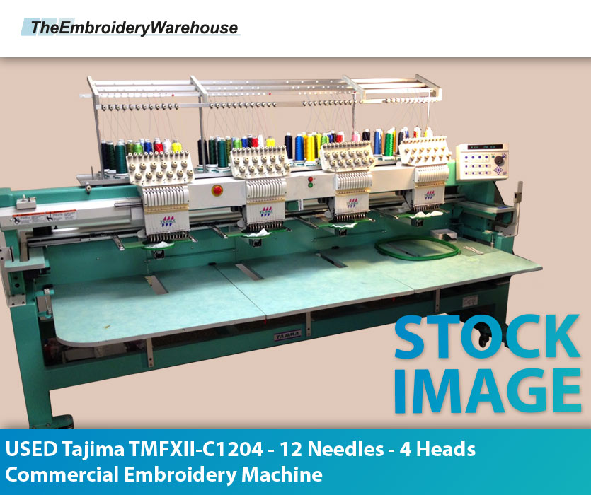 USED Tajima TMFXIIC1204 12 Needles 4 Heads Commercial Embroidery