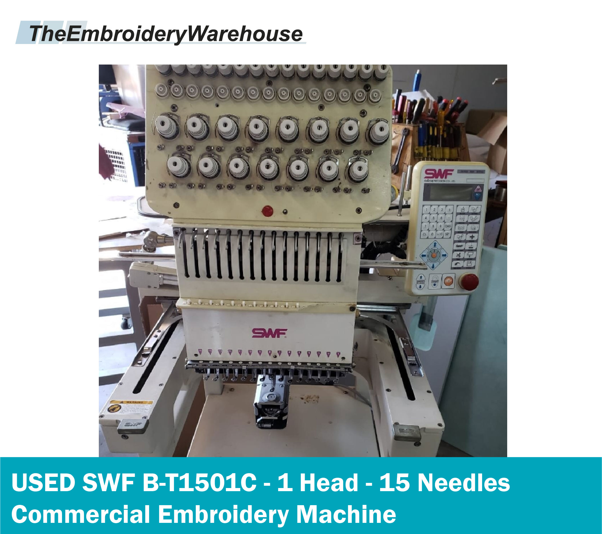 USED SWF BT1501C 1 Head 15 Needles Commercial Embroidery Machine