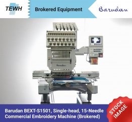 Barudan BEXT-S1501, Single-Head, 15-Needle, Commercial Embroidery Machine (Brokered)