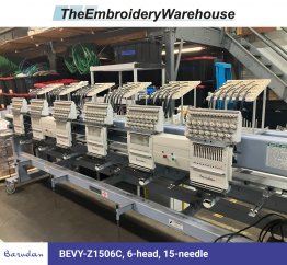 Barudan BEVY-Z1506C, 6-head, 15-needle, commercial embroidery machine
