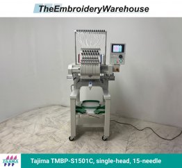 Tajima TMBP-S1501C, single-head, 15-needle, commercial embroidery machine