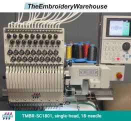 Tajima TMBR-SC1801, single-head, 18-needle, commercial embroidery machine