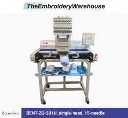Barudan BENT-ZQ-201U, single-head, 15-needle, commercial embroidery machine