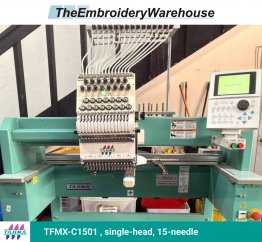 Tajima TFMX-C1501 , single-head, 15-needle, commercial embroidery machine
