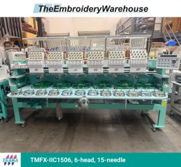 Tajima TMFX-IIC1506, 6-head, 15-needle, commercial embroidery machine