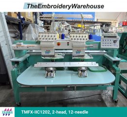 Tajima TMFX-IIC1202, 2-head, 12-needle, commercial embroidery machine