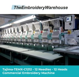 USED Tajima TEMX-C1212 - 12 Needles - 12 Heads - Commercial Embroidery Machine
