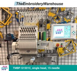 Tajima TMBP-S1501C, single-head, 15-needle, commercial embroidery machine