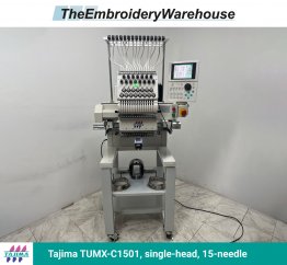 Tajima TUMX-C1501, single-head, 15-needle, commercial embroidery machine