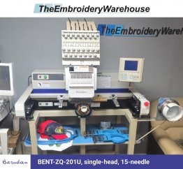 Barudan BENT-ZQ-201U, single-head, 15-needle, commercial embroidery machine