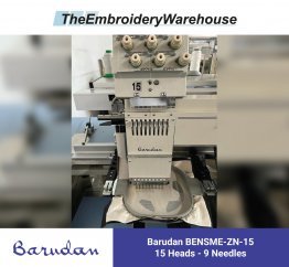 Barudan BENSME-ZN-15, 15-head, 9-needle, commercial embroidery machine