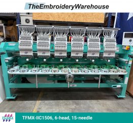 Tajima TFMX-IIC1506, 6-head, 15-needle, commercial embroidery machine