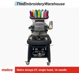 Melco Amaya XT, single-head, 16-needle, commercial embroidery machine