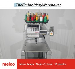 Melco EMT16, single-head, 16-needle, commercial embroidery machine