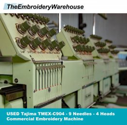USED TAJIMA TMFX-C904 - 4 Head - 9 Needles - Commercial Embroidery Machine