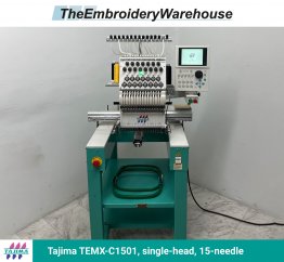 Tajima TEMX-C1501, single-head, 15-needle, commercial embroidery machine