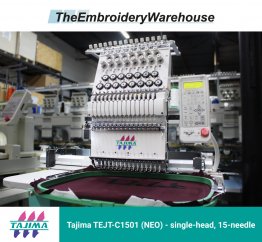 Tajima TEJT-C1501 (NEO) single-head, 15-needle, commercial embroidery machine
