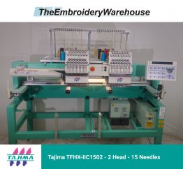 Tajima TFHX-IIC1502 - 2 Head - 15 Needles - Commercial Embroidery Machine