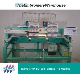 Tajima TFHX-IIC1502, 2-head, 15-needle, commercial embroidery machine