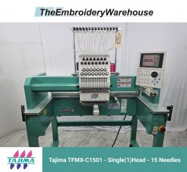 Tajima TFMX-C1501 - Single Head - 15 Needles - Commercial Embroidery Machine
