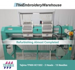 Tajima TFMX-IIC1502 - 2 Heads - 15 Needles - Commercial Embroidery Machine
