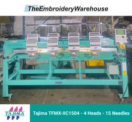 Tajima TFMX-IIC1504 - 4 Heads - 15 Needles Commercial Embroidery Machine