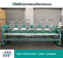 Tajima TFMX-IIC1506 - 6 Heads - 15 Needles Commercial Embroidery Machine
