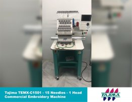Tajima TEMX-C1501 - 1 Head - 15 Needles - Commercial Embroidery Machine