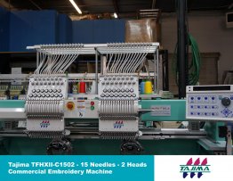 USED Tajima TFHXII-C1502  - 2 Heads - 15 Needles - Commercial Embroidery Machine