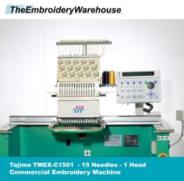 Tajima TMEX-C1501 - 1 Head - 15 Needles - Commercial Embroidery Machine