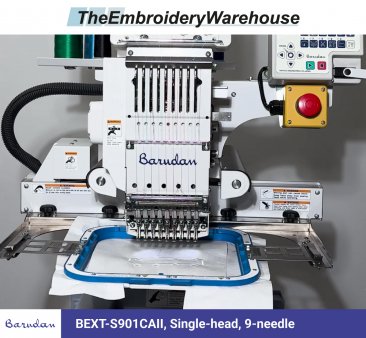 Barudan BEXT-S901CAII, Single-head, 9-needle, commercial embroidery machine