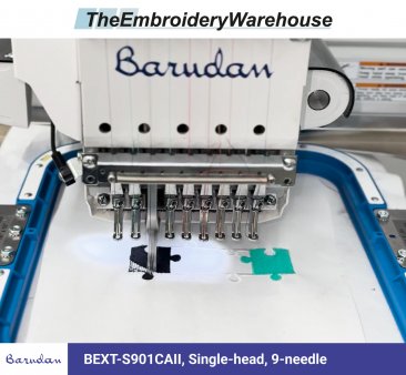 Barudan BEXT-S901CAII, Single-head, 9-needle, commercial embroidery machine