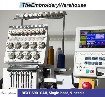 Barudan BEXT-S901CAII, Single-head, 9-needle, commercial embroidery machine