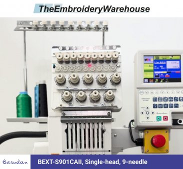 Barudan BEXT-S901CAII, Single-head, 9-needle, commercial embroidery machine