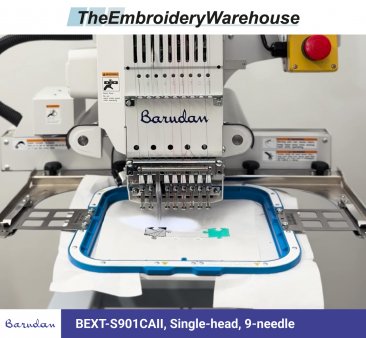 Barudan BEXT-S901CAII, Single-head, 9-needle, commercial embroidery machine