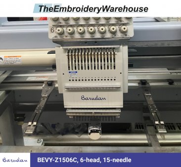 Barudan BEVY-Z1506C, 6-head, 15-needle, commercial embroidery machine