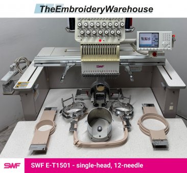 SWF E-T1501, single-head, 15-needle, commercial embroidery machine