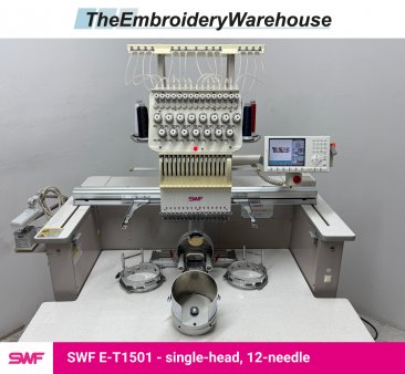 SWF E-T1501, single-head, 15-needle, commercial embroidery machine