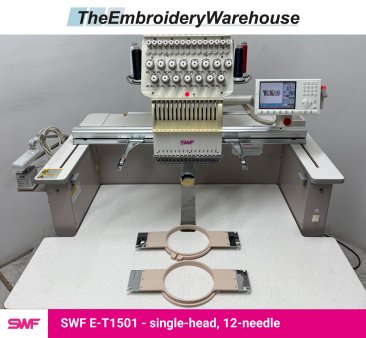 SWF E-T1501, single-head, 15-needle, commercial embroidery machine