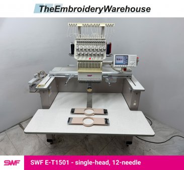 SWF E-T1501, single-head, 15-needle, commercial embroidery machine